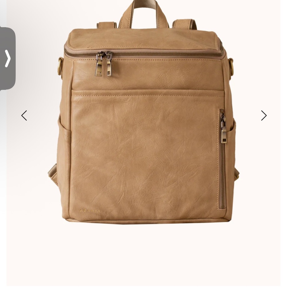 Tan Leather Backpack by Azaria